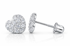 yellow gold white gold heart shape cz stud earrings yellow gold 14k