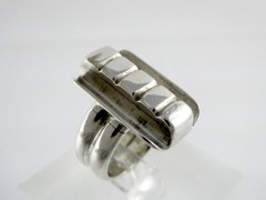 Vintage Storck Signed Artisan Sterling Silver Bar Top Ring 925 14.6g Size 5.5
