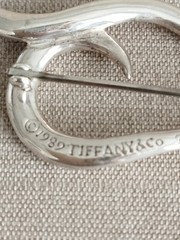 Vintage Tiffany & Co. Sterling Silver Open Leaf Brooch Pin Safety Clasp ©1989
