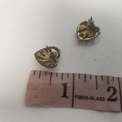 Vintage Ribbon Heart Stud Earrings