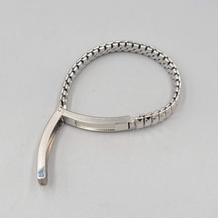 Vintage KAY Id Bracelet Silver tone Expanding Hidden Compartment 6 in