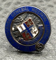 VTG Sterling Enamel Crest Eagle Cross Petersburgh General Hospital Service Pin