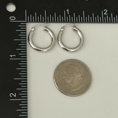 925 Sterling Silver Shiny Huggie Hoop Earrings
