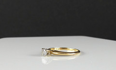 Vintage Ring Solid 14K Yellow Gold Solitaire Diamond Engagement Fine Jewelry