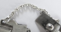 VINTAGE MEXICO STERLING BRACELET, 6 3/4 INCHES WRIST, 1 1/8 INCHES WIDE, 30 GRS