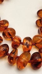 Vintage Baltic Amber Nugget Necklace Hand Knotted 24″ UV