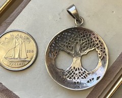 Vintage Sterling Pendant CELTIC VIKING KNOTTED TREE Of LIFE Mythology Cosmology