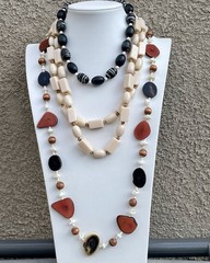 Vintage Lucite Resin & Acrylic Plastic Statement Necklace Lot (3 Pieces)