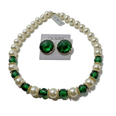 NEW OLD STOCK Vintage GLORIUS BRAND 80s Chunky Costume Necklace & Earrings