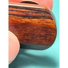 Vintage Polished Wood Scarf Clip Gold Tone Hinged Ring Brown Grain Accessory
