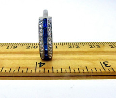 Antique Art Deco 1920’s Platinum Diamond & Simulated Sapphire Wedding Band