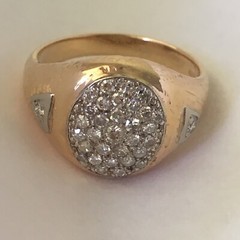 14 Karat Gold Art Deco Silver topped Hallmarked ring circa 1930s