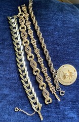 Lot Of 4 Bracelets Avon,Kramer,Coro & Trifari Vintage Gold Tone