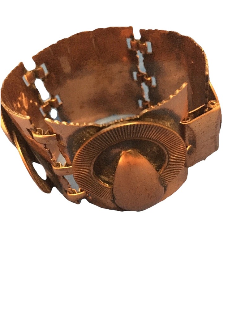 Vintage Copper chunky geometry Modernist Links BRACELET