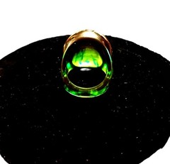 vintage 1960’s Green Lucite Bubble Dome Ring size 8.5