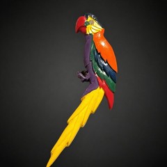 Large Parrot Bird Brooch Pin 5″ Vintage Colorful Retro Macaw Jewelry sab-