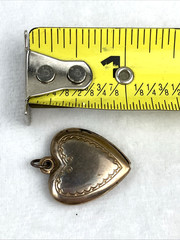 Antique Victorian Edwardian Heart Slide Open Locket