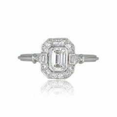 Art Deco 2.30 Ct White Diamond Vintage Engagement Ring 925 Sterling Silver