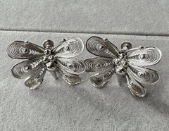 Sorrento Sterling Silver Filigree Butterfly Screw on Earrings 10.1 grams 925