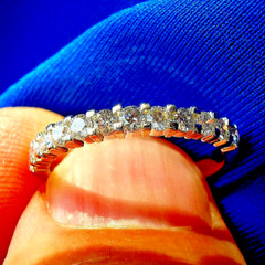 EARTH MINED DIAMOND Deco Style Wedding BAND 14K GOLD Stacking Anniversary RING
