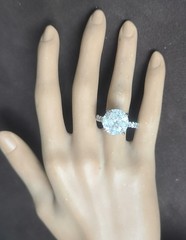 Vintage Platinum Engagement Ring 9.65CT. Natural Diamond Round Shape AGI Cert