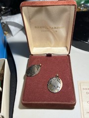 Vintage reed & barton damascene owl 24kt electroplate owl earrings
