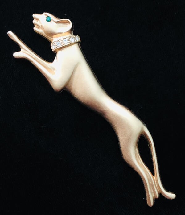Vintage Signed Jackie Collins Leaping CAT/PANTHER Pin/Brooch,FJT