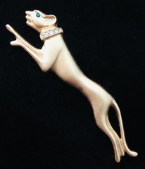 Vintage Signed Jackie Collins Leaping CAT/PANTHER Pin/Brooch,FJT