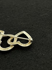 Tiffany & Co Triple Heart Brooch Pin Sterling Silver 925 Open Heart Design 1984