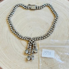 Tassel Necklace VTG Jeweled Austrian Crystal Rhinestone Art Deco Sparkly Choker