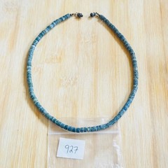 VTG Blue Sponge Coral Necklace Genuine Natural beaded Heishi Beads 16g 16.5″L