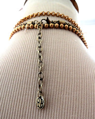 3 LOT Vintage Tassel Bolo style Necklace Silver and gold tone