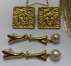 ✨Vintage To Now Lot Of 9 Pairs Beautiful Gold Tone Estate Pierced Earrings✨