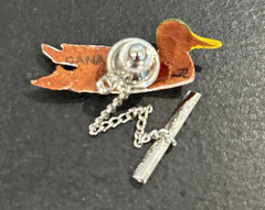 Lot 7 Duck Themed Jewelry Wood Pins 1 Leather Money Clip JJ Pin Faux Scrimshaw