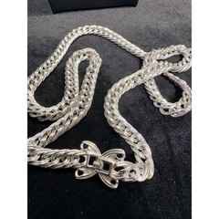 Monet Vintage Silver Tone Heavy Double Link Rope Chain Necklace Clasp 30 in 103g