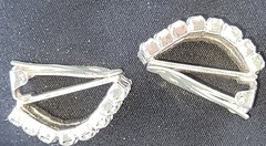 Vintage Clear Crystal Cluster Pave Rhinestone Silver Tone Clip On Earrings