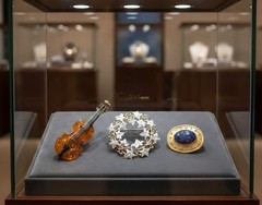 Three Rare Mint Museum Brooches, 24k Gold Plated, Sterling Silver, Lapis Lazuli