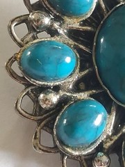 Vintage Faux Turquoise Cabochon 70s Heirloom