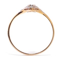 A Delicate Vintage Style Art Deco Lab Created Diamond Wedding 14K Gold Finish