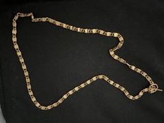 Vintage Anne Klein Stylized S Anchor Necklace 30″ in Goldtone/Toggle Closure EUC