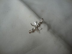 VINTAGE 1970-80s 3D CHERUB ANGEL STERLING SILVER STAMPED 925 CHARM/PENDANT