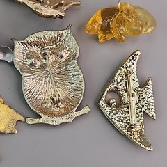 Vintage Animal Brooch Lot of 11 Monet Brooks Birds Deer Bugs Owl