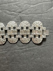 Beautiful 1950’s Rhinestones and Rhodium Plated Bling Bracelet