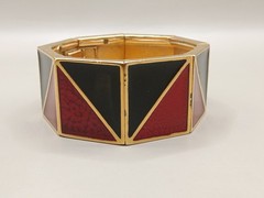 as is Vintage YSL Yves Saint Laurent Enamel Cuff Bracelet 6.7″