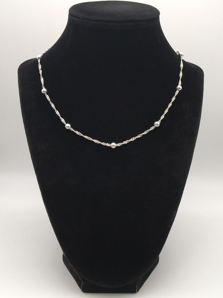 Vtg Sterling Silver Twisted Chain Necklace 16” Marked FAS 925 Italy 5.2g #55