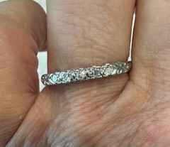 Antique Art Deco 14K White Gold Single Cut Diamond Wedding Band