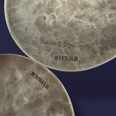 Vintage Suzanne St. Claire Sterling Silver Hammered Disc Statement Stud Earrings