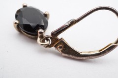 Vintage Sterling Silver 925 Black Onyx Earrings B8