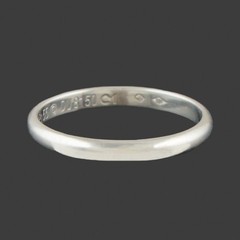 Cartier Platinum 2.5mm High Polished Wedding Band, Estate Ring