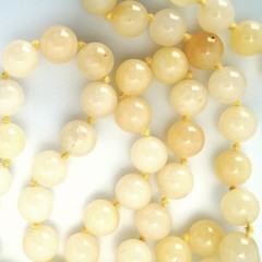 Vintage 32 in White Hardstone Necklace with Hand Knotted Beads